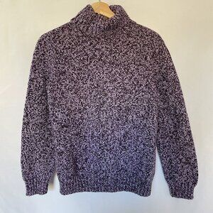 Lands' End purple turtleneck sweater casual thick warm women's size M cotton